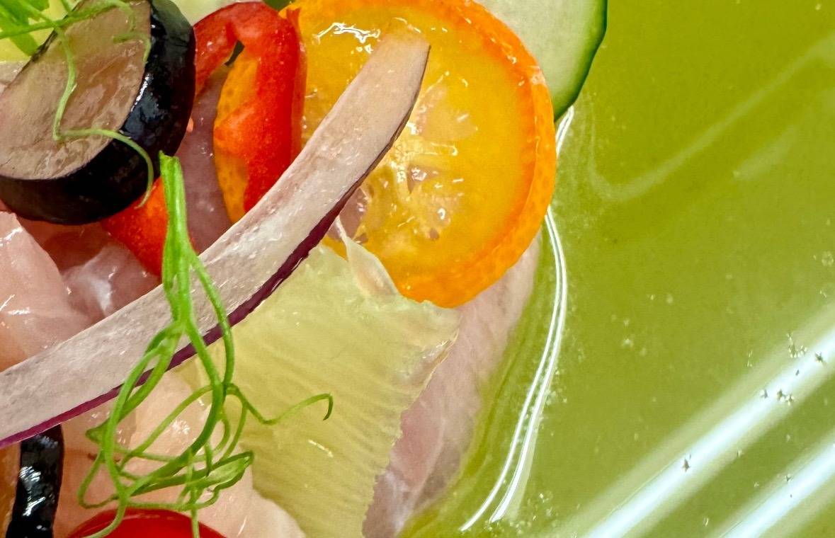 Hamachi crudo by Chef Jason Fullilove